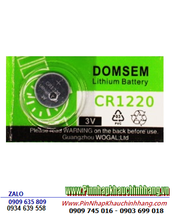 DOMSEM CR1220, Pin đồng xu 3v lithium DOMSEM CR1220 chính hãng